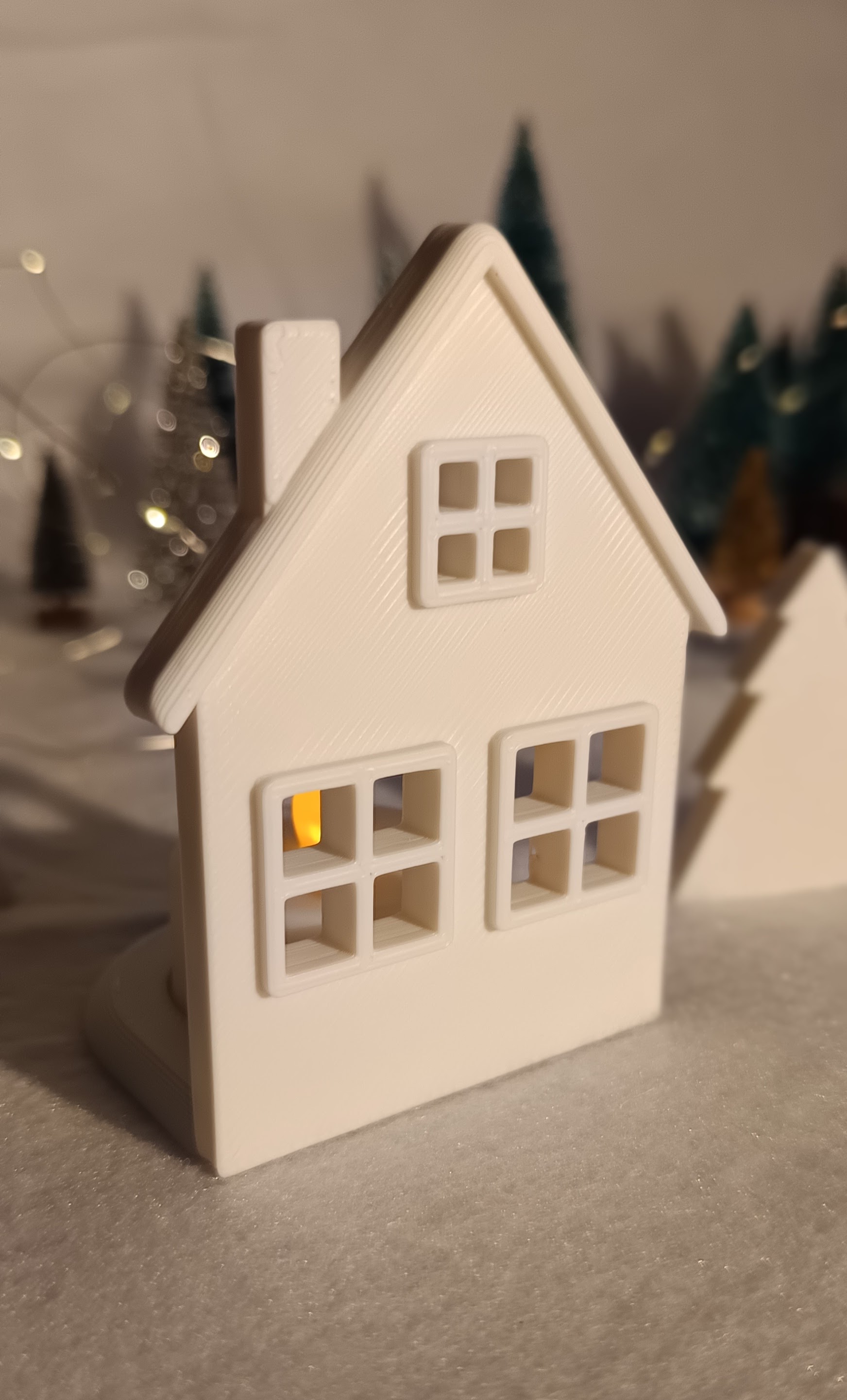 Flat Christmas Village for Tea Lights