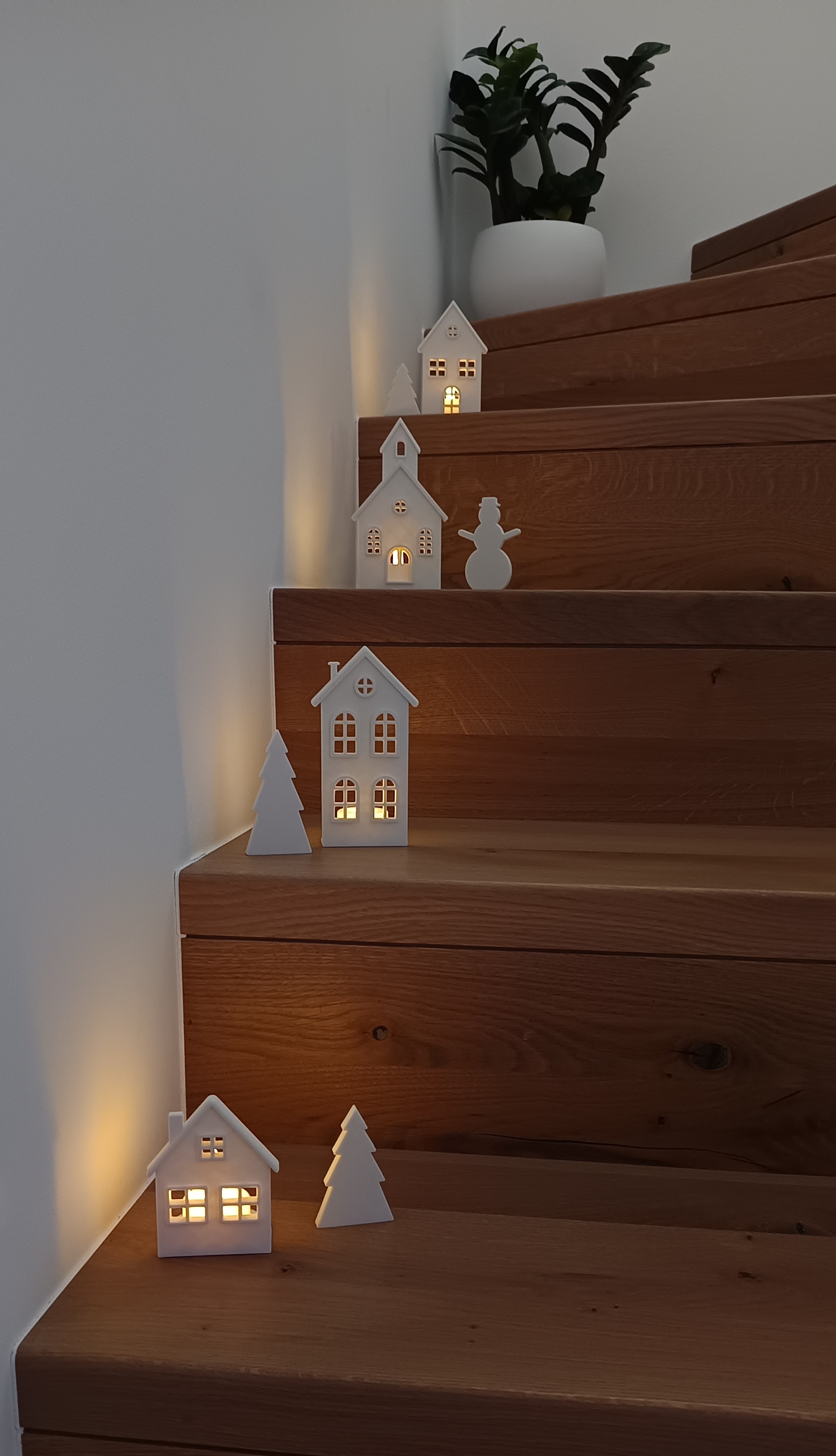 Flat Christmas Village for Tea Lights